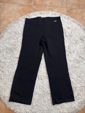 Calvin Klein Womens Black Size Large Ponte Knit Pull On Pants Power Stretch